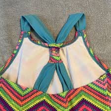New Little Girls Swimsuit Chevron One Piece Swimsuit Size 5/6 Racerback $28.00 | eBay