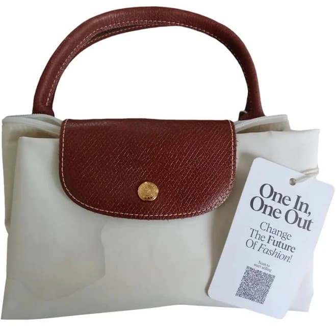 Longchamp - Pliage Handbag - Polyester White Plain for Women, Very good Condition