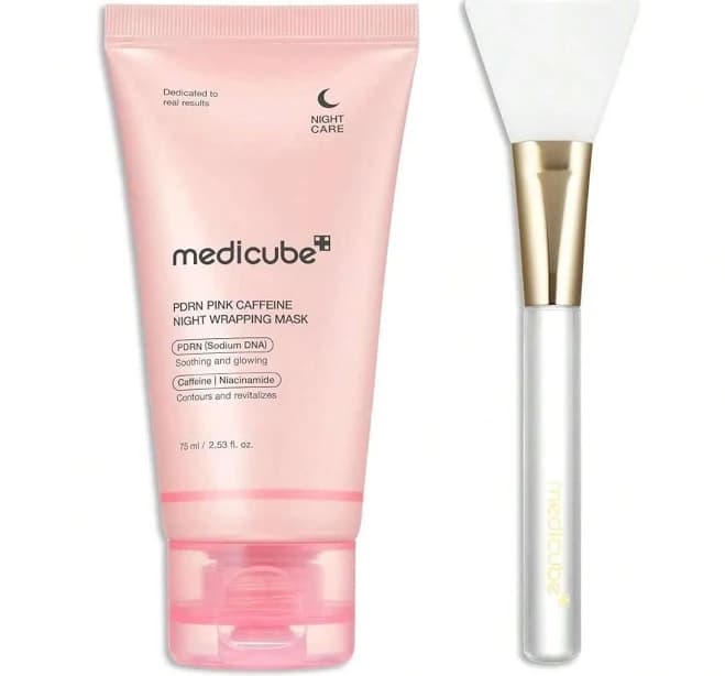 Medicube PDRN Pink Overnight Wrapping Mask With Jelly Brush - Korean Skincare,