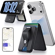 ESR Geo for Magsafe Wallet with Full Find My Functionality,5 Card-Holder, RFID Blocking, Magnetic Wallet for iPhone 17/16/15/14/13/12 Series, with Adjustable Stand, Black