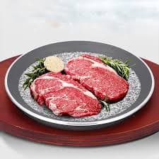 Korean Non-Stick Flagstone Steak Griddle Pan - Sizzling Teppanyaki Stone Plate