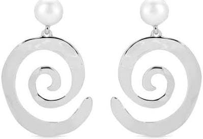 Ettika Aura Swirl Freshwater Pearl Drop Earrings