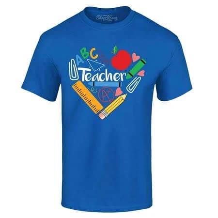 Shop4ever Men's Teacher Heart Supplies Graphic T-Shirt