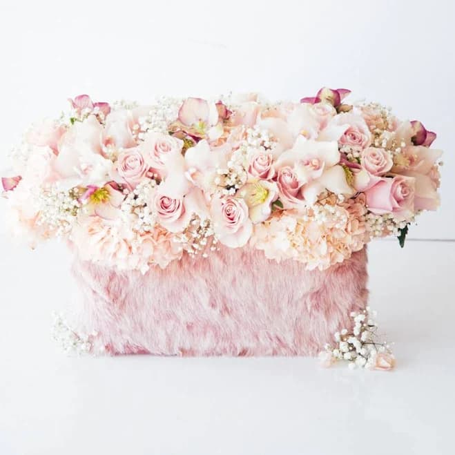 Pink Roses and Blush Hydrangea Floral Arrangement