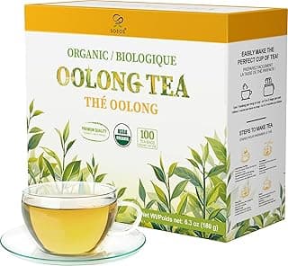 Soeos Organic Oolong Tea, 100 Tea Bags, Low Caffeine, Hot and Cold Brew, Fresh and Healthy Oolong Tea, 6.3 Ounce