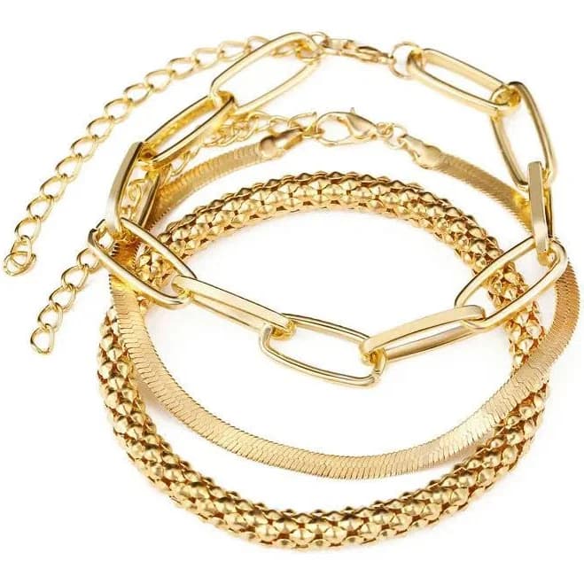 Women's Chunky Chain Bracelet Set
