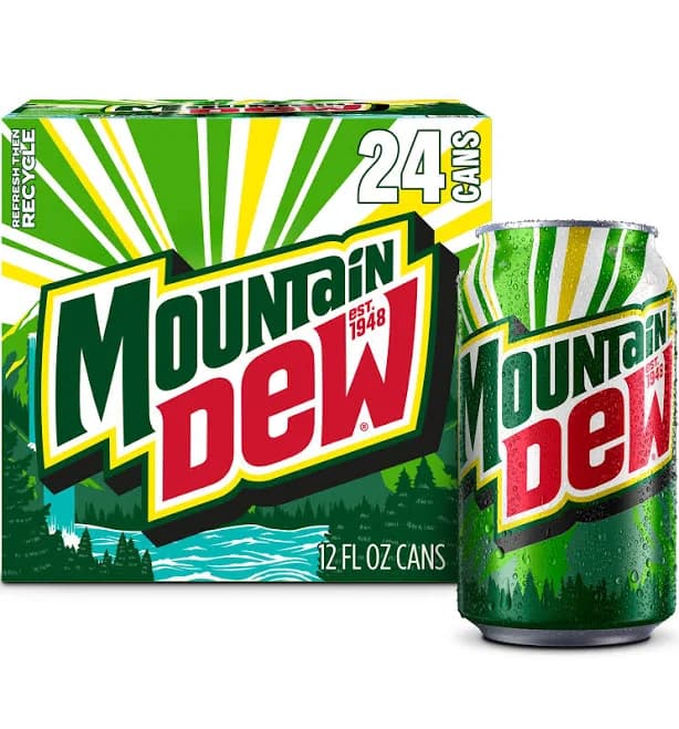 Mountain Dew Citrus Soda 12 fl oz 24 Pack Cans