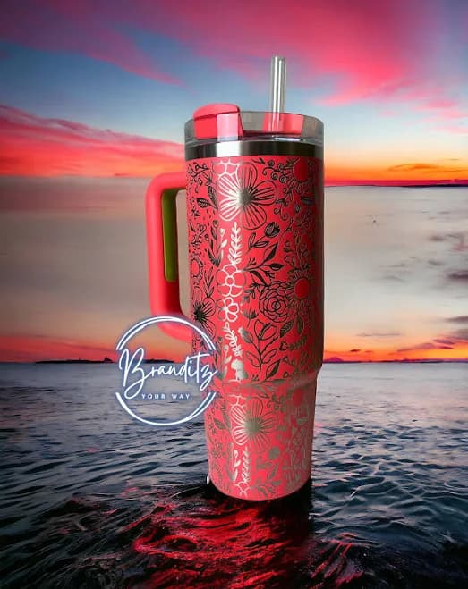 Flower Doodles - Hibiscus Stanley Adventure Quencher H2.0 FlowState Tumbler