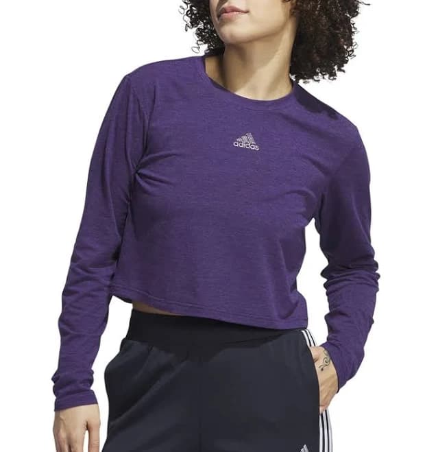 adidas Women's Y2K Glam Cropped Long Sleeve T-Shirt