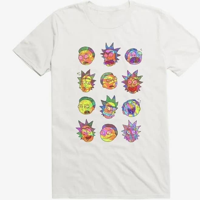Rick and Morty Psychedelic Expression Graphic T-Shirt