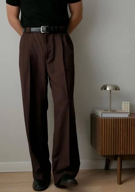 Men's High Waist Loose Fit Wide Leg Pants