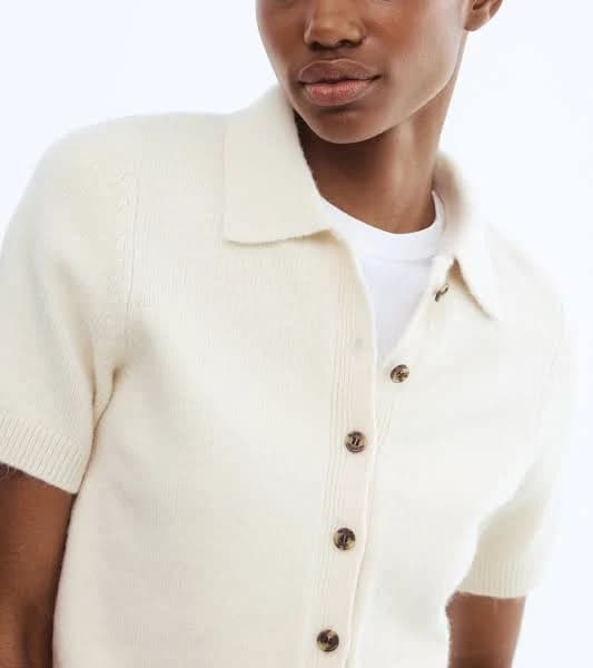 H&M Ladies Short-Sleeved Cardigan with Collar