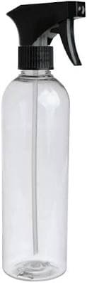 16 oz. Clear Plastic Round Bottle with Black Trigger Sprayer
