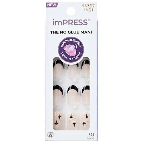Kiss Impress Design Short Press-On Manicure Nails