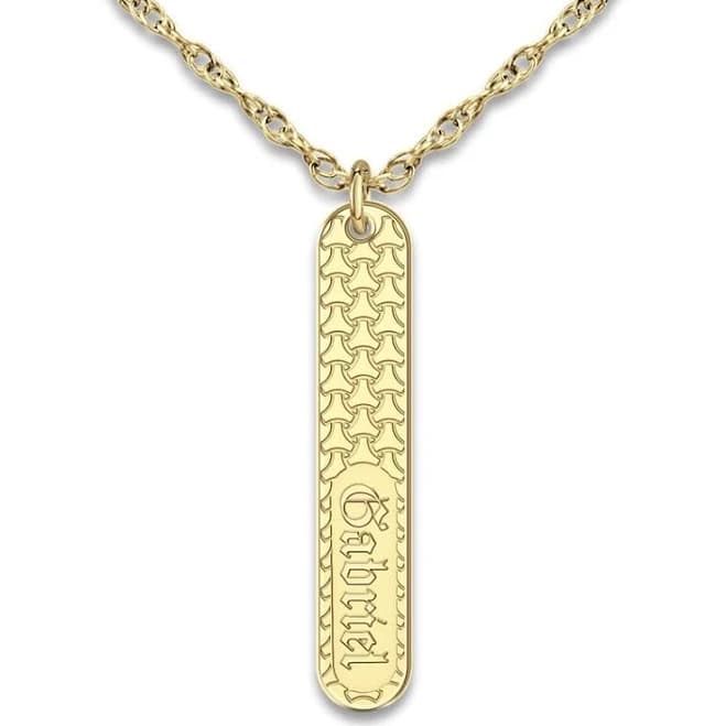 Jared Jewelers Men's 14K Yellow Gold Engravable Pendant Necklace