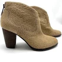 UGG 'Charlotte' Tan Calf Hair Snake Print Embossed Zip Ankle Boots Women's 6.5