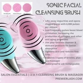 PremierLash Sonic Facial Cleansing Brush & Massager