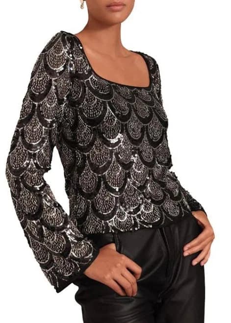Next Women's Sequin Geometric Top