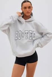 Soft Cotton Jersey Acid Wash Oversized Hoodie in Heather Grey