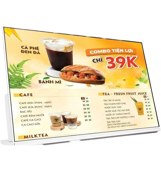 Wholesale outdoor digital menu display indoor advertising panel tand type display elevator video player 21.5 to 23.8 inch restaurant table tand,1