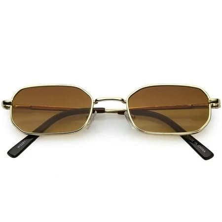 Sunglass LA Extreme Small Metal Rectangle Sunglasses with Thick Frame