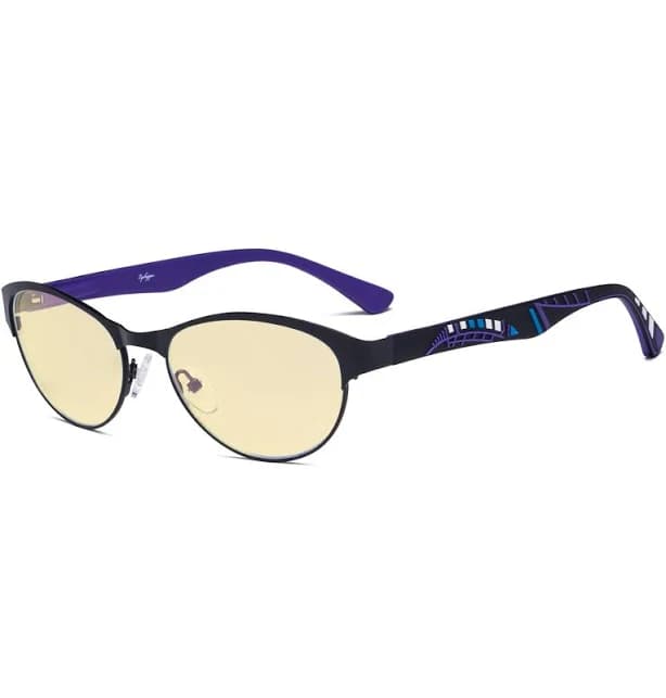 Metal Frame Cat-Eye Blue Light Blocking Eyeglasses