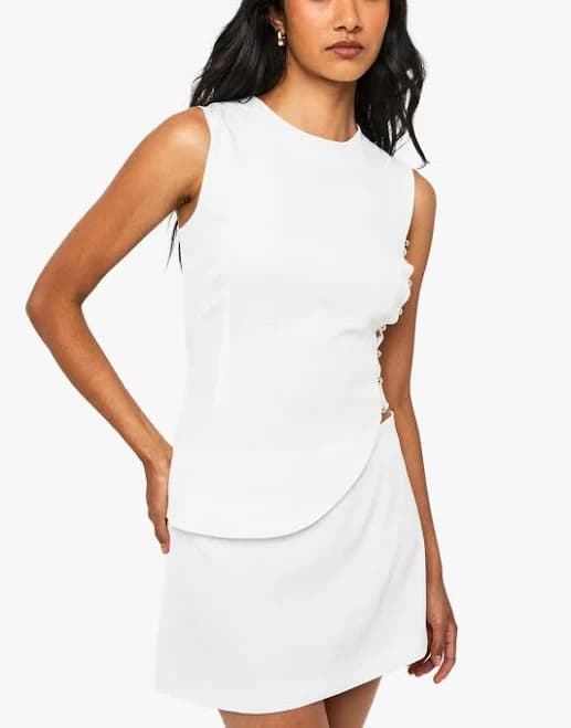 Boohoo Women's Studded Asymmetric Tailored Top