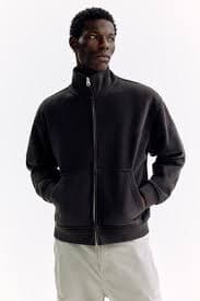Men's Black Relaxed-Fit Boxy Track Jacket | H&M US
