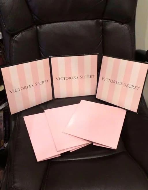 Victoria's Secret Paper Boxes PINK Stripes Awesome 4 Storage MED
