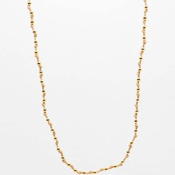 Knotted Gold Bead Choker