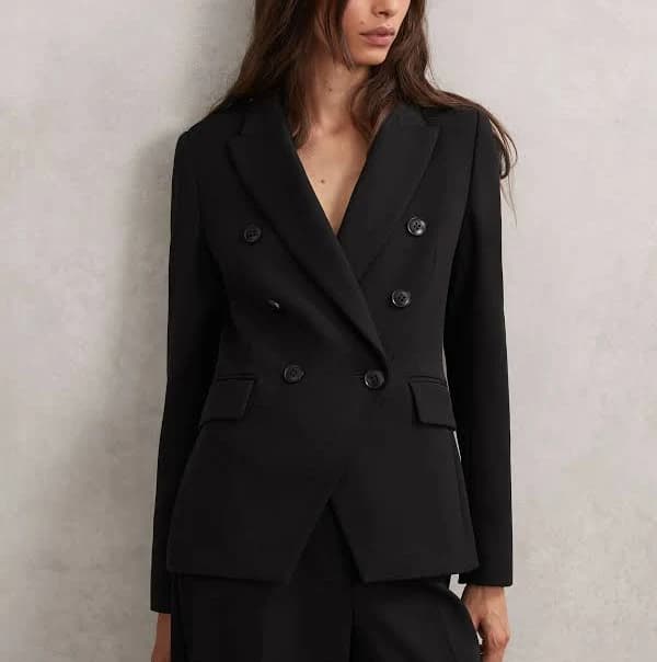 Reiss Womens Gabi Double-Breasted Suit Blazer