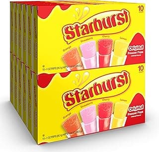 Starburst Fruit Flavored Popsicles Variety Pack, Freeze Pops with 4 Assorted Fun Flavors of Orange, Strawberry, Cherry and Lemon 1 Ounces, 120 Count Bulk Box