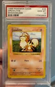 Growlithe 28/102 Base Set Unlimited DAMAGED / UNCOMMON / REGULAR