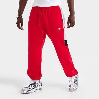 Nike Men's Club Fleece Tracksuit Jogger Pants in University Red/Black | Size: Medium