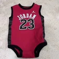 Air Jordan #23 Michael Jordan Infant Outfit Red Black Sz 0-6 Months