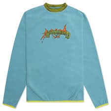 Evil Eyes Polar Fleece Mock Neck Shirt - Light Blue – Feature