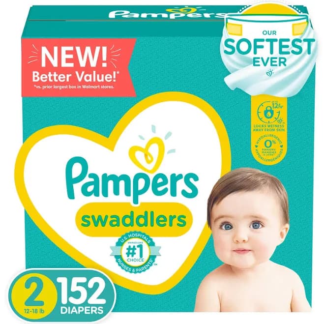 Pampers Diapers Swaddlers Size