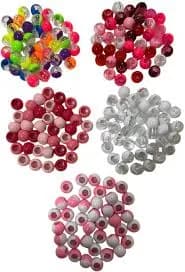 Hair Beads Acrylic : Multi-Colour Pony Beads for Braiding (16mm, 40pc)