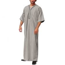 APEXFWDT Mens Maxi-Muslim Kaftan Robe Big and Tall 3/4 Sleeve Abaya Dubai Long Shirt Durable Kaftan Robe Long Gown Ethnic Clothes - Walmart.com