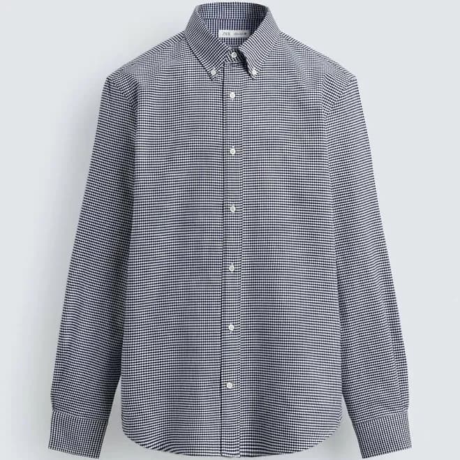 Zara Men's Cotton Plaid Shirt