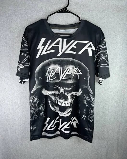 Slayer Skull Soldier T-shirt Thrash Metal Band Black White Rare Print