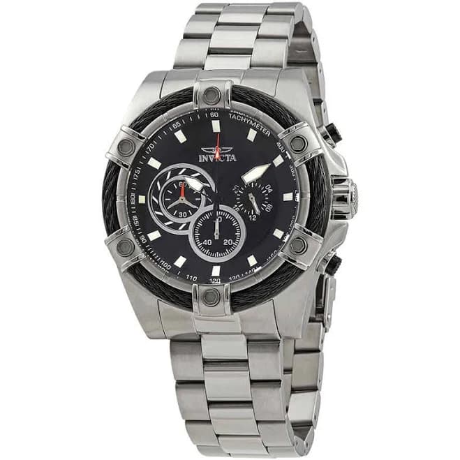 Invicta Men's Bolt Black Dial Quartz Stainless Steel Watch 25512