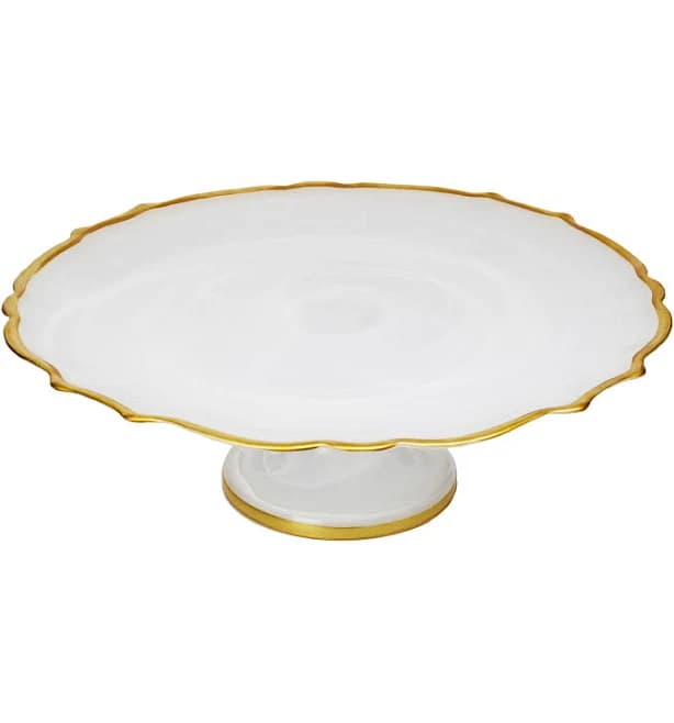 Alice Pazkus Alabaster White 13" Cake Stand