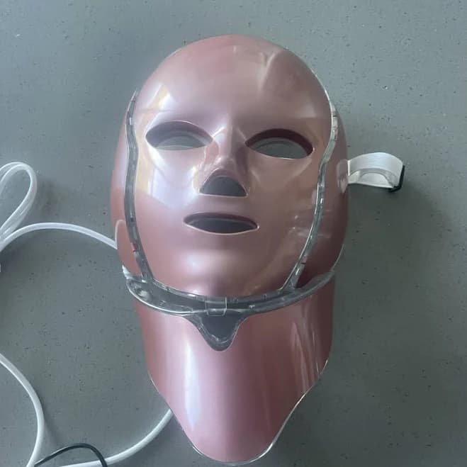 Led Facial Whitening Mask Microcurrent Light Therapy Pro Pink Mask