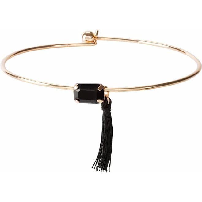 Pavilion Women's Gold Ebony Tassel Bangle Bracelet