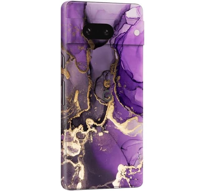 Google Pixel 7a Skin - AGATE GEODE Purple-Gold | Full-Body Protection | Qskinz