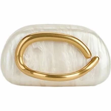 Women's Acrylic Metal Handle Clutch Box