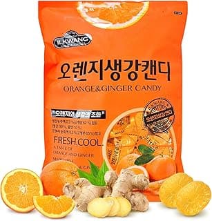 COELO Korean Orange Ginger Candy 250g (8.81oz) | Sweet & Spicy Flavor Hard Candy | Natural Ginger Root Fresh Orange | Favorite Office Snack On-the-Go Share Size Dessert Individually Wrapped | K-Food