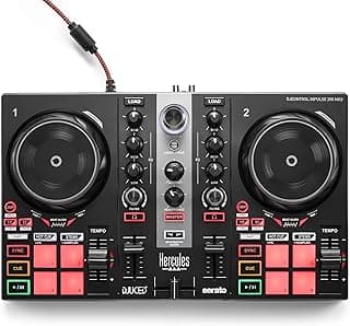 Hercules DJControl Inpulse 200 MK2 – Compact DJ Controller with LED Light Guides, Enhanced Features, and Compatibility with DJUCED & SERATO Software