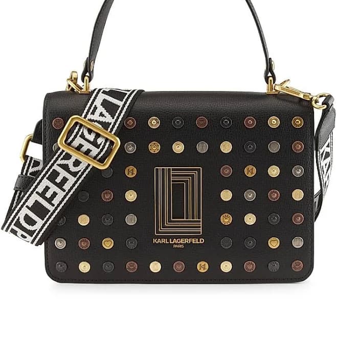 KARL LAGERFELD Paris Women's Simone Studded Leather Crossbody Bag